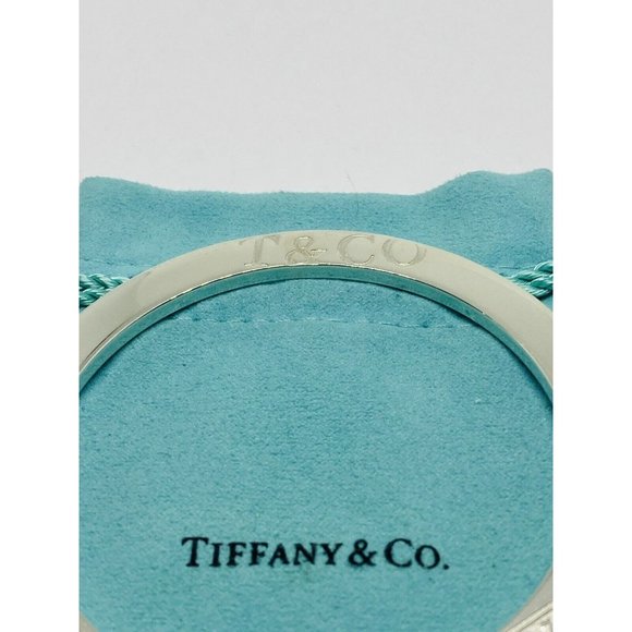 Tiffany & Co 1837  Sterling Silver  935 bracelet. RARE flat disk circle bangle - Picture 3 of 10